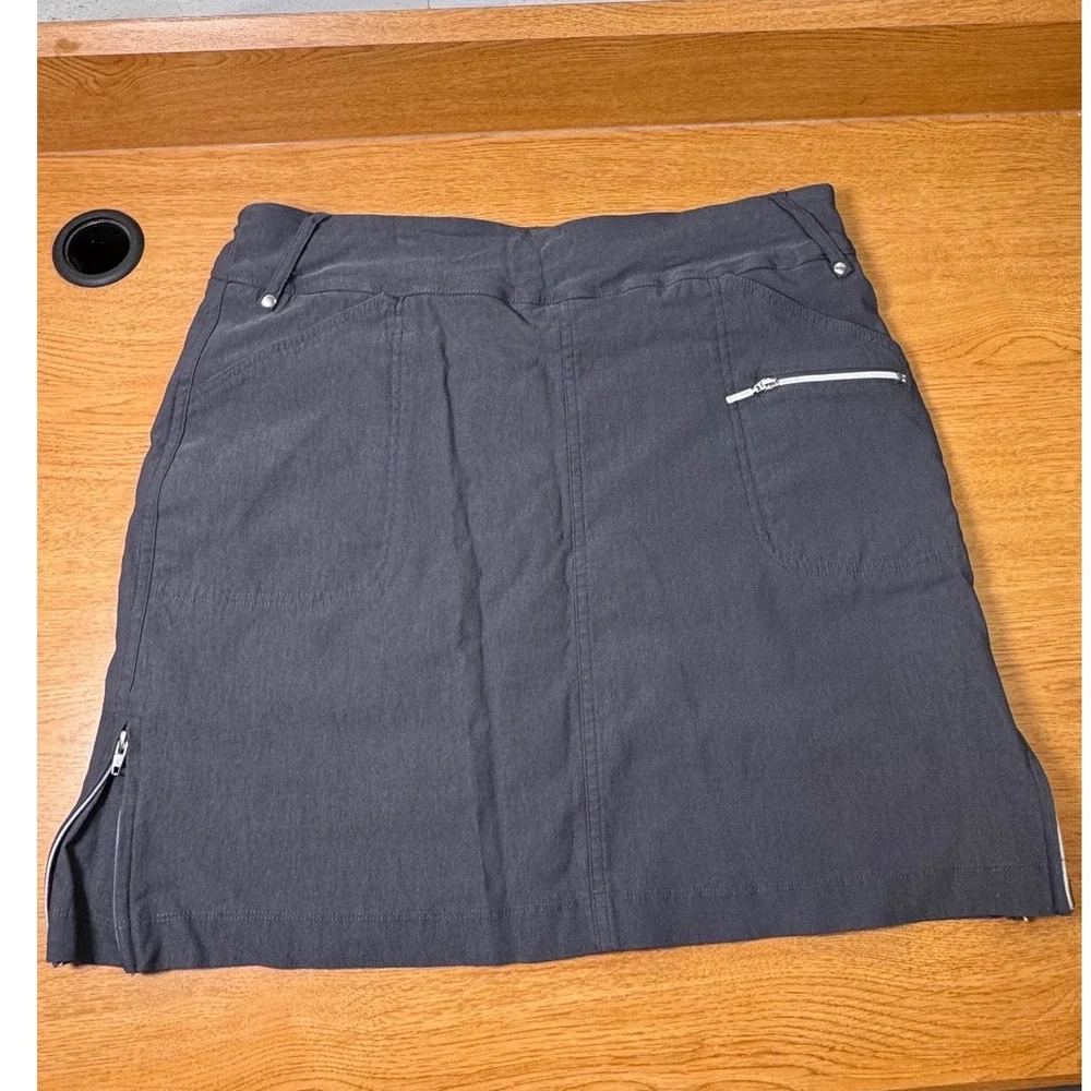 Women's Golf Skort Size 12‎ Gray Athletic Zipper Pockets GG Blue